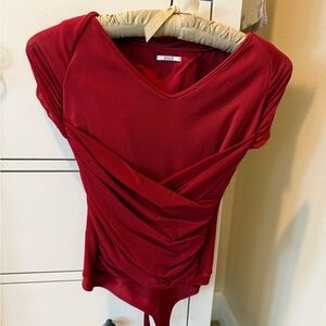 Wolford Red Draped Women's Blouse